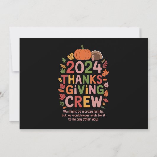 Family Erntedank 2024 Crew Türkei Matching Einladung (Vorderseite)