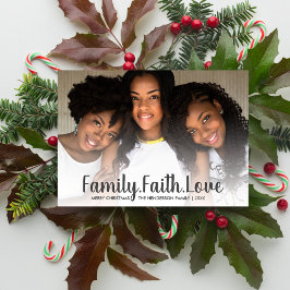 Family Faith Liebe Dein Text Frohe Weihnachts-Foto Feiertagskarte
