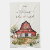 Family Farm Rustic Barn Cute Country Farm Geschirrtuch (Vertikal)