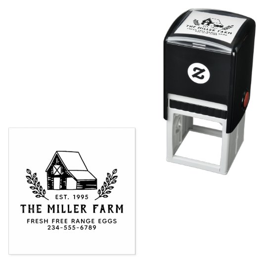 Family Farm Rustic Chicken Coop Egg Pappe Permastempel (Beispiel)