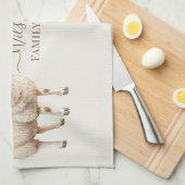 Family Farm Rustic Sheep  Geschirrtuch (Viertel Falte)