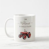 Family Farm Rustic Vintage Red Tractor Kaffeetasse (Links)