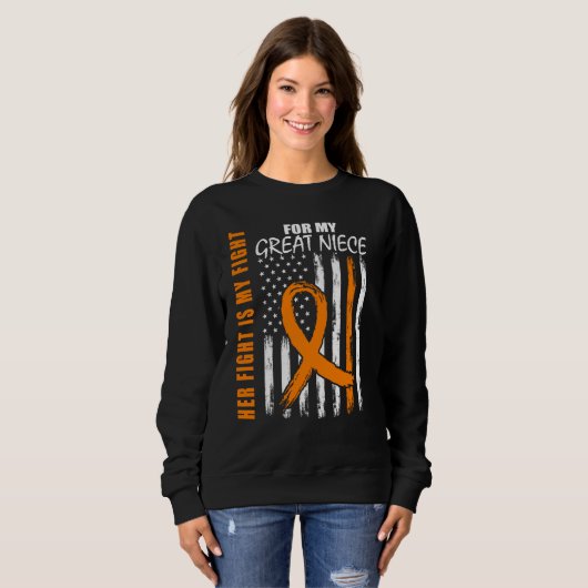 Family Fight Great Niece Leukemia Awareness USA Fl Sweatshirt (Vorne ganz)