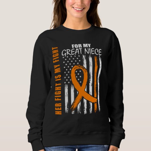 Family Fight Great Niece Leukemia Awareness USA Fl Sweatshirt (Vorderseite)
