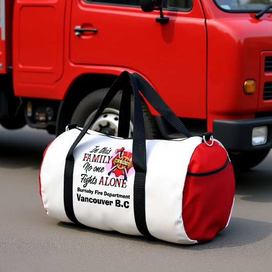 Family Fights Together Back Red Duffle Bag