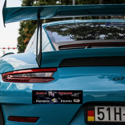 family, firearms, freedom and felines bumper stick autoaufkleber