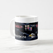 family, firearms, freedom and felines mug kaffeetasse (Vorderseite Links)