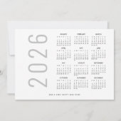 Family Foto 2026 Kalenderskriptaufenthalte Feiertagskarte (Rückseite)