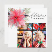 *~* Family FOTO AP20 Poinsettia Weihnachtsfest Par Einladung (Vorne/Hinten)