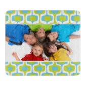 Family Foto Aqua Limon White Mid Century Mod Retro Schneidebrett (Vorderseite)