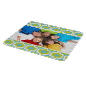Family Foto Aqua Limon White Mid Century Mod Retro Schneidebrett (Ecke)