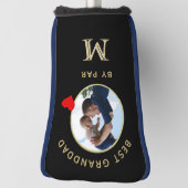 Family Foto Best Granddad Heart Custom Monogram Golf Headcover (Rotieren 90)