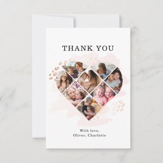 Family Foto Bestes Oma je Herz Gestalt 8 Foto Dankeskarte (Vorderseite)
