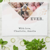 Family Foto Bestes Oma je Herz Gestalt 8 Foto Geschirrtuch (Gefaltet)