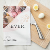 Family Foto Bestes Oma je Herz Gestalt 8 Foto Geschirrtuch (Viertel Falte)