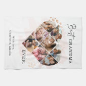 Family Foto Bestes Oma je Herz Gestalt 8 Foto Geschirrtuch (Horizontal)