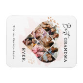 Family Foto Bestes Oma je Herz Gestalt 8 Foto Magnet (Horizontal)