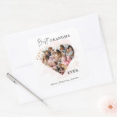 Family Foto Bestes Oma je Herz Gestalt 8 Foto Quadratischer Aufkleber (Umschlag)