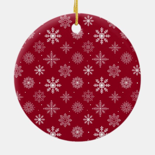 Family Foto Burgundy Keramik Ornament (Hinten)