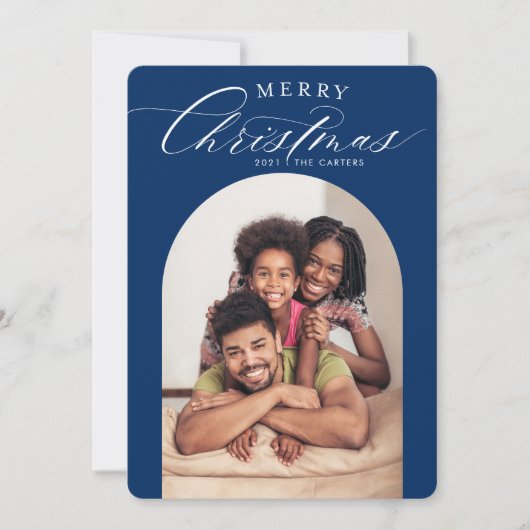 FAMILY FOTO CARD fröhliche Weihnachtsarchitektur M Ankündigung (Vorderseite)