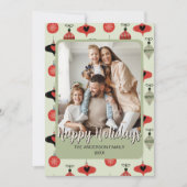 Family Foto Christmas Green Feiertagskarte (Vorderseite)