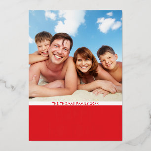 FAMILY FOTO CHRISTMAS Moderne Typografie Happy Hol Folien Feiertagskarte