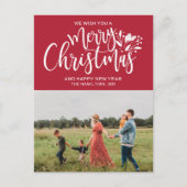 Family Foto Christmas Red Postkarte (Vorderseite)