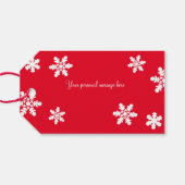 Family Foto Christmas Red White Snowflake V Geschenkanhänger (Rückseite Horizontal)