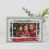 Family Foto Classic Happy Holiday Weihnachtskarte (Stehend Vorderseite)