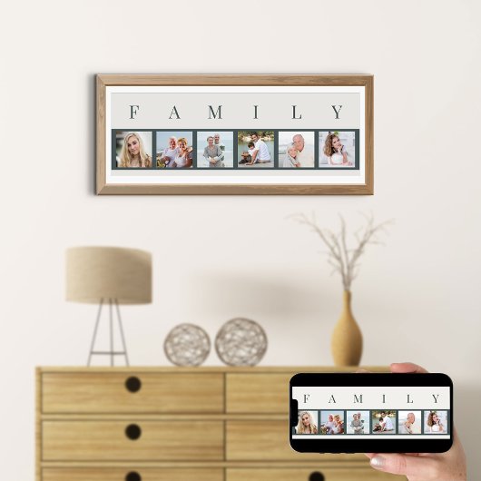FAMILY Foto Collage 6 Bilderstreifen individuell Poster