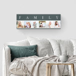 FAMILY Foto Collage 6 Bildspalte Grau Leinwanddruck<br><div class="desc">Personalisiert gedehnte Leinwand drucken mit dem Wort FAMILY, das über Ihren Fotos geschrieben ist. Die Fotovorlage ist für Sie ein Set, um 6 Ihrer Lieblingsfotos hinzuzufügen, die in quadratischer Form in einer einfachen, Streifen-Stil, Foto-Collage angezeigt werden. Dieses elegante und stilvolle Stück Wandkunst hat eine moderne Farbpalette aus Schiefergrau und natürlich....</div>
