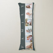 FAMILY Foto Collage 6 Bildspalte Grau Seitenschläferkissen (Vorderseite Vertikal)