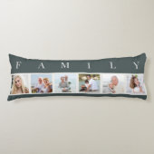 FAMILY Foto Collage 6 Bildspalte Grau Seitenschläferkissen (Vorderseite)