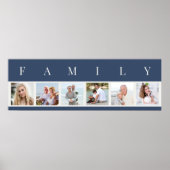 FAMILY Foto Collage 6 Picture Strip Blue Custom Poster (Vorne)