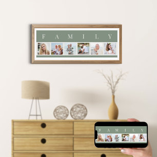 FAMILY Foto Collage 6 Picture Strip Green Custom Poster