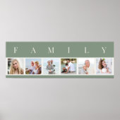 FAMILY Foto Collage 6 Picture Strip Green Custom Poster (Vorne)