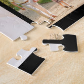 Family Foto Collage Black Masonry Grid Custom Puzzle (Seite)