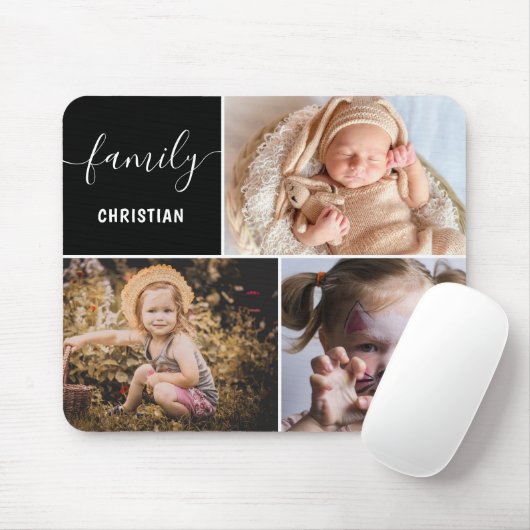 Family Foto Collage Custom Mouse Pad Mousepad (Mit Mouse)