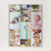 Family Foto Collage Grey Masonry Grid Custom Puzzle (Vertikal)