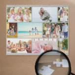 Family Foto Collage Grey Masonry Grid Custom Puzzle<br><div class="desc">Create your own custom foto puzzle. This foto, Klebehas a light grey, masonry grid layout which you can customize with your own fotos. The foto template is set up ready for you to display 9 of your favorite family pictures which will automatically display in the masonry style. The design provide...</div>
