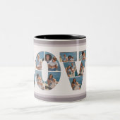 FAMILY Foto Collage Liebe Script Modern Keepake Zweifarbige Tasse (Mittel)