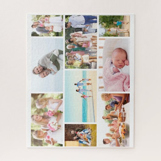 Family Foto Collage White Masonry Grid Custom Puzzle (Vertikal)