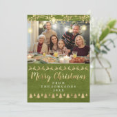 Family Foto Frohe Weihnachten Gold Kraft Green (Stehend Vorderseite)