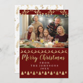 Family Foto Frohe Weihnachten Goldene Schrift Burg (Vorne/Hinten)