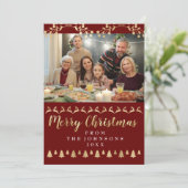 Family Foto Frohe Weihnachten Goldene Schrift Burg (Stehend Vorderseite)