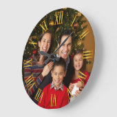 Family Foto Gold Gradient römische Zahlen Große Wanduhr (Winkel)