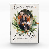 Family Foto Green Blätter Frohe Weihnachten (Vorderseite)