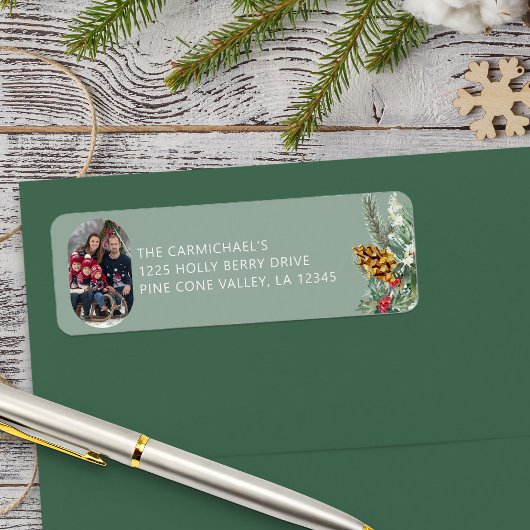 Family Foto Green Holly Pine Weihnachtsansprache