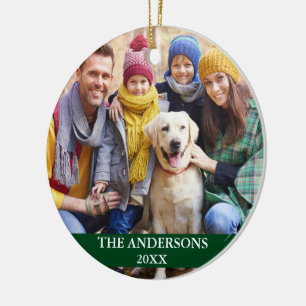 Family Foto Green Keramik Ornament