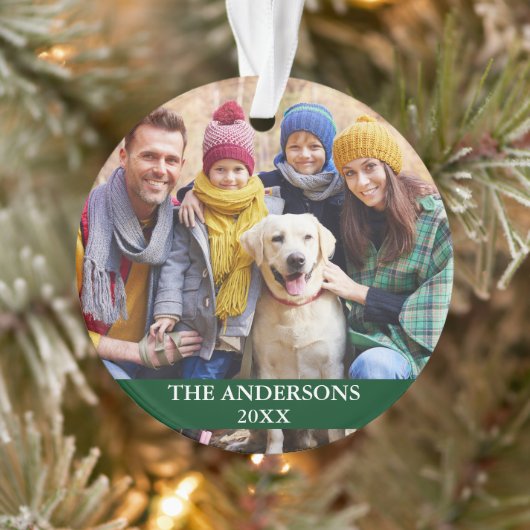 Family Foto Green Ornament (Baum)